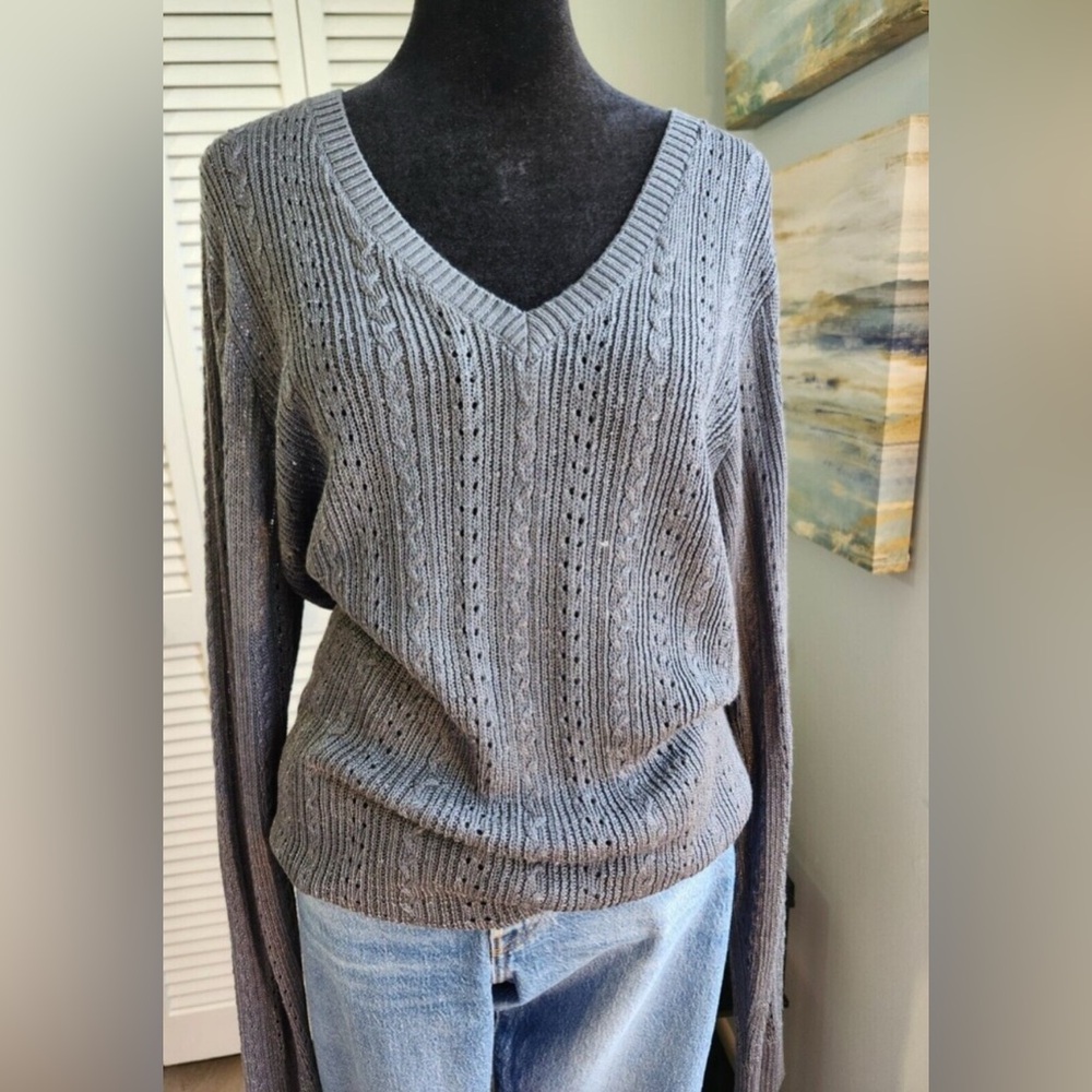 Banana Republic Gray V-Neck Sweater